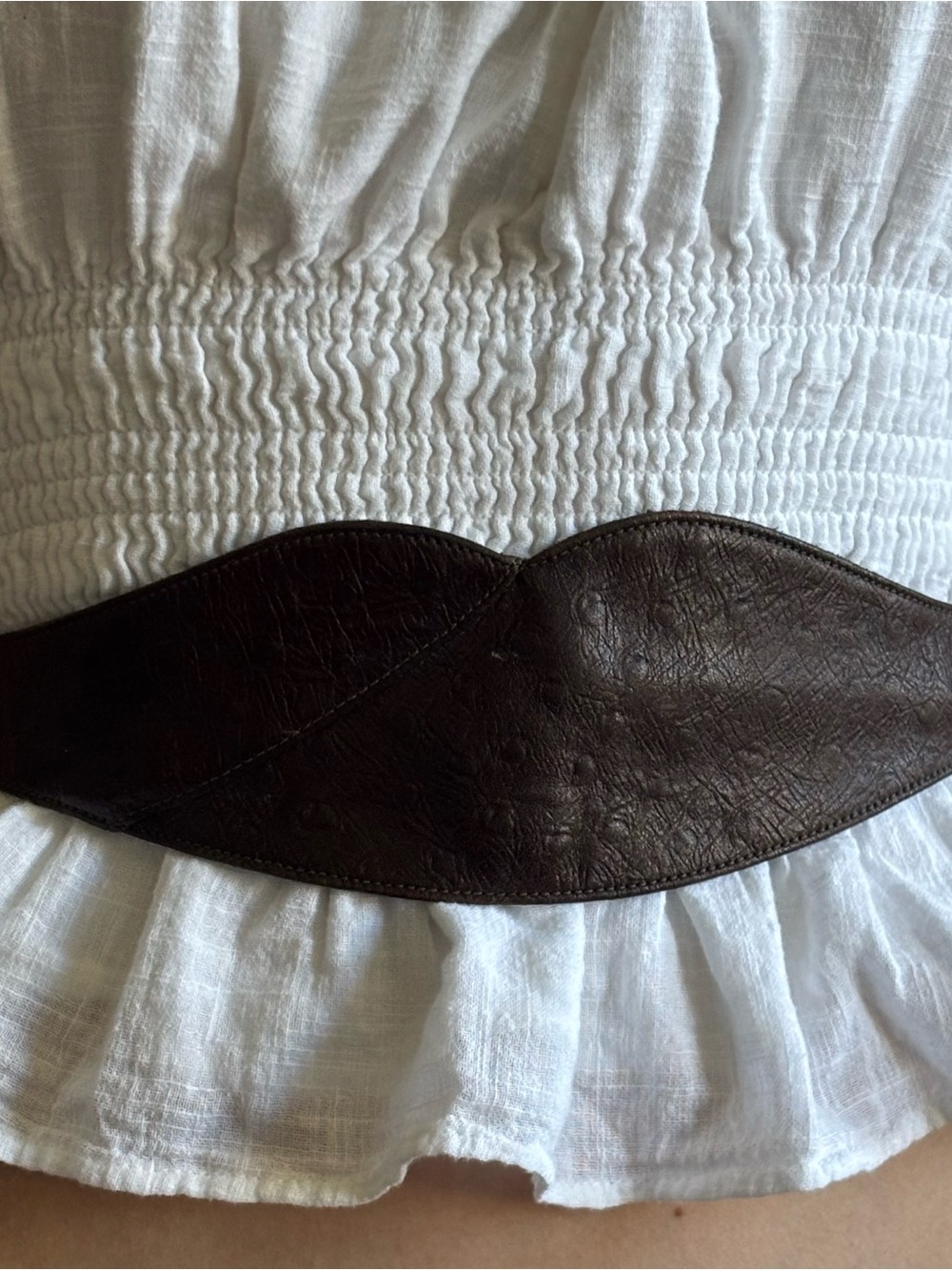 Gorgeous Vintage Halston Belt
Brown Ostrich Embossed 
Small